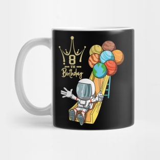 8th Birthday Astronaut Space Slide Planets Balloons Mug